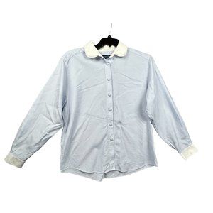 Women Hilditch & Key Dress 100% Cotton Blue Sz 14 Long Sleeve Shirt Pre-Owned